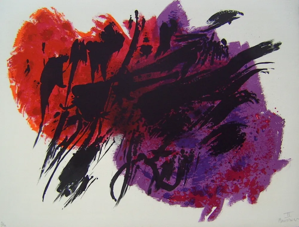 Litografia Manessier - Suite de Paques IV, Les Tortures