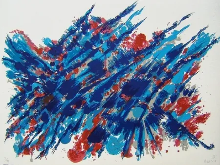 Litografia Manessier - Suite de Pâques Le sang et l'eau