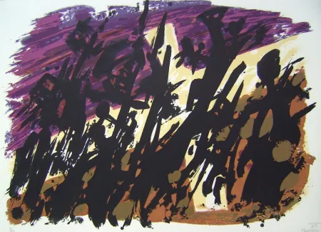 Litografia Manessier - Suite de Paques VIII, La Croix blanche