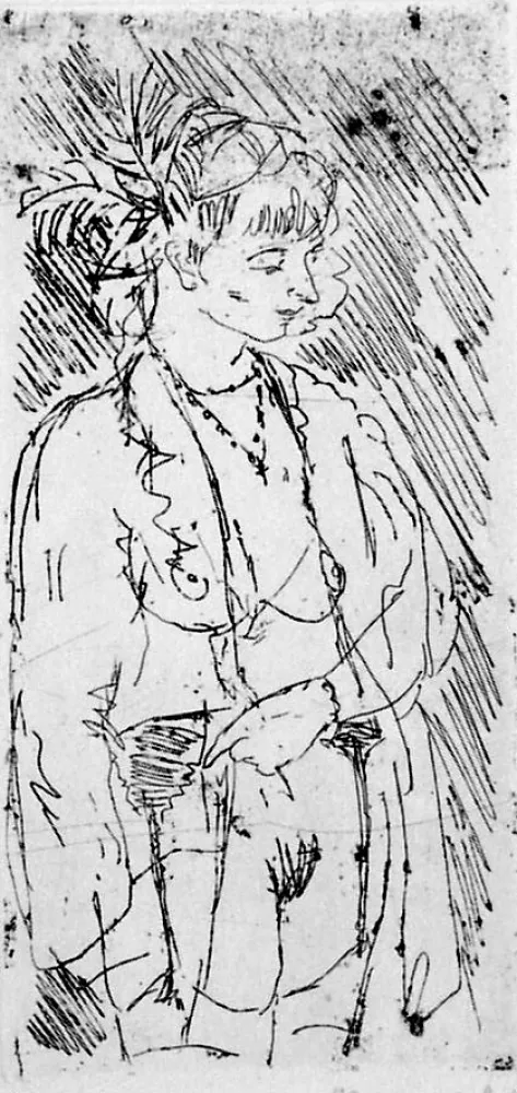 Acquaforte Manfredi - La modella dal naso lungo