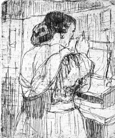 Acquaforte Manfredi - Nel camerino