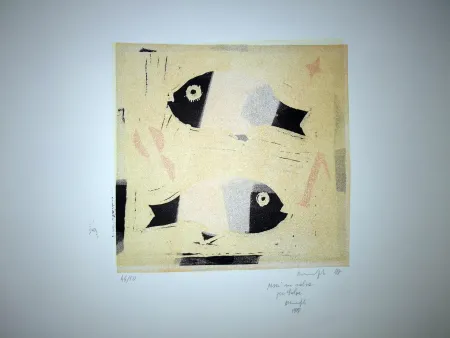 Linoincisione Manfredi - Pesci