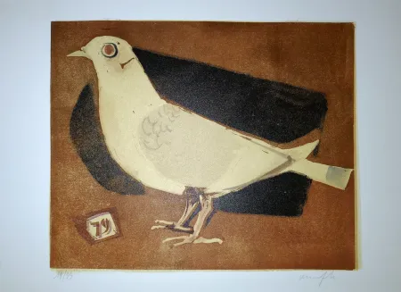 Linoincisione Manfredi - Piccione