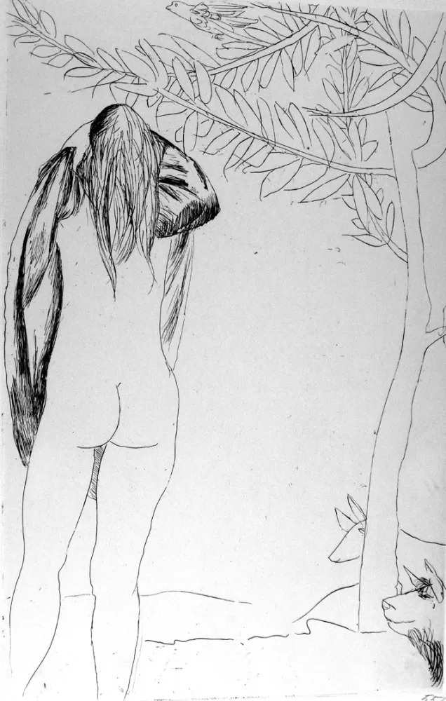 Acquaforte Manzu - Dafne e Cloe