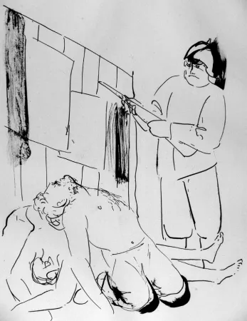 Litografia Manzu - I martiri di Piazza Loreto