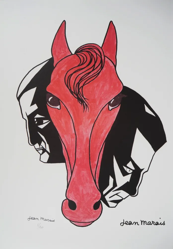 Litografia Marais  - Hommage équestre à Gabin et Ventura (Film 