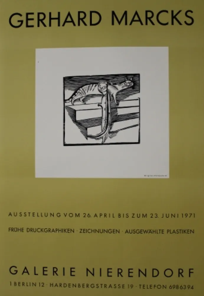 Incisione Su Legno Marcks - Die kleinen Katzen / The Little Cats