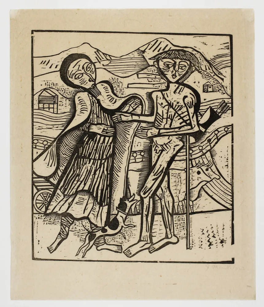 Incisione Su Legno Marcks - Jacob und Esau (Jacob and Esau)