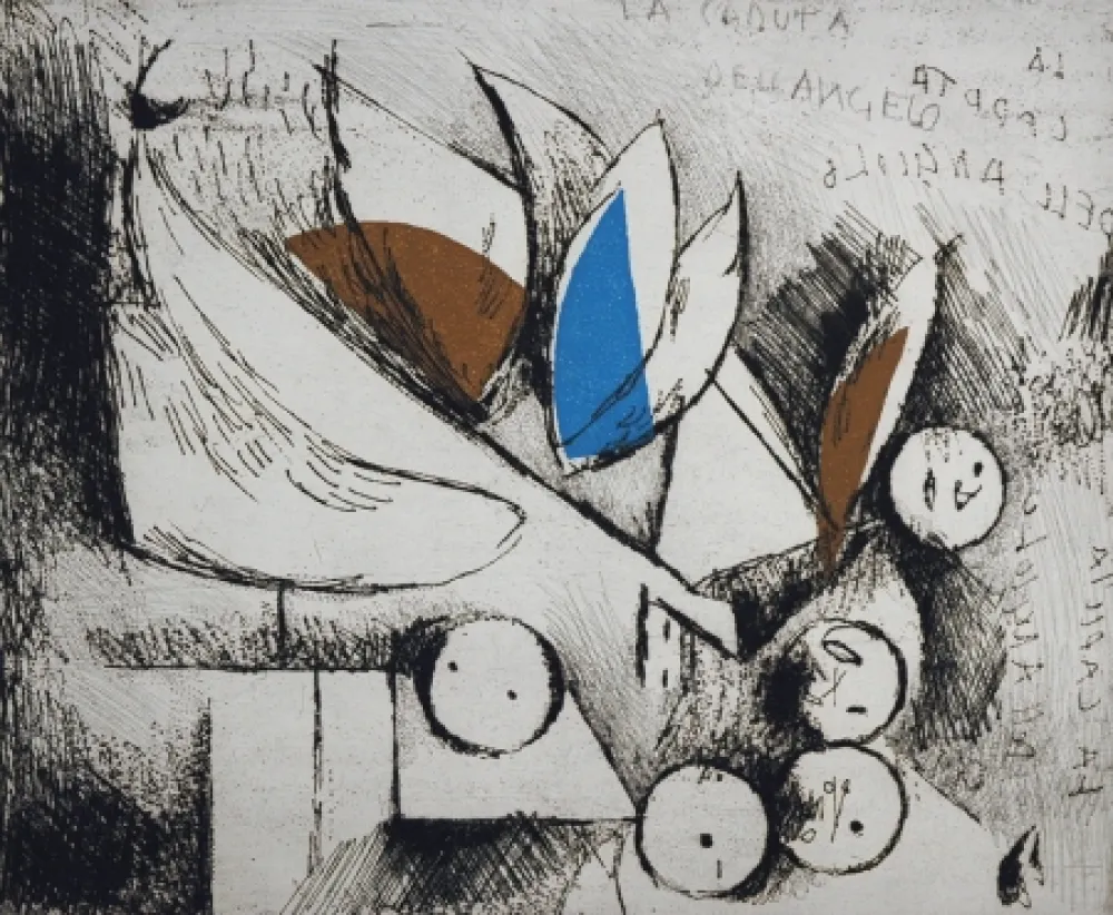 Acquaforte Marini - La caduta dell'angelo