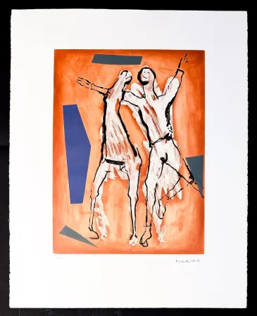 Acquatinta Marini - Marino Marini (1901–1980) - Cavaliere e cavallo - 3-colour aquatint on BFK Rives paper - 1977