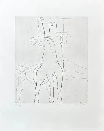 Incisione Marini - Marino Marini (1901-1980) - Giocoliere - etching on paper - 1950