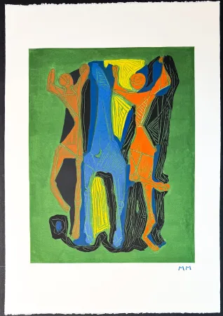 Incisione Marini - Marino Marini (1901–1980) - MARINO FROM GOETHE - Color drypoint etching and aquatint on Arches paper - 1979