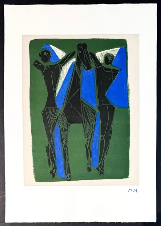 Incisione Marini - Marino Marini (1901–1980) - MARINO FROM GOETHE - Color drypoint etching and aquatint on Arches paper - 1979