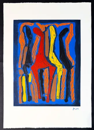 Incisione Marini - Marino Marini (1901–1980) - MARINO FROM GOETHE - Color drypoint etching and aquatint on Arches paper - 1979