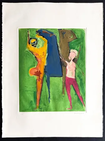 Incisione Marini - Marino Marini (1901–1980) - MARINO FROM SHAKESPEARE I - Color drypoint etching and aquatint on paper - 1977