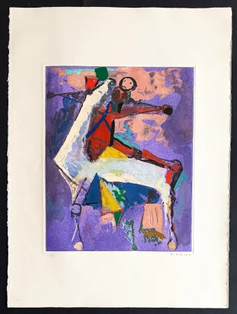 Incisione Marini - Marino Marini (1901–1980) - MARINO FROM SHAKESPEARE I - Color drypoint etching and aquatint on paper - 1977