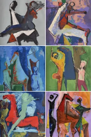 Incisione Marini - Marino Marini (1901–1980) - MARINO FROM SHAKESPEARE I - Complete original folder containing 8 color drypoint etchings and aquatints on paper - 1977