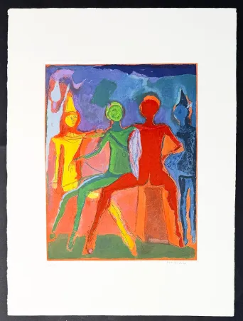 Incisione Marini - Marino Marini (1901–1980) - MARINO FROM SHAKESPEARE II - Color drypoint etching and aquatint on paper - 1978