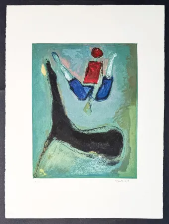 Incisione Marini - Marino Marini (1901–1980) - MARINO FROM SHAKESPEARE II - Color drypoint etching and aquatint on paper - 1978