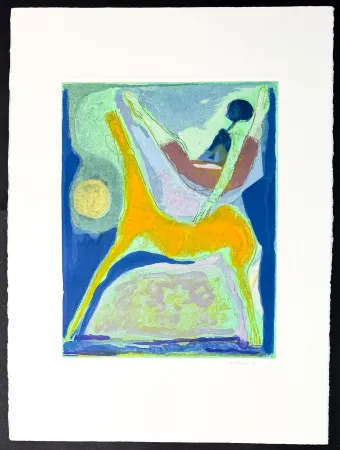 Incisione Marini - Marino Marini (1901–1980) - MARINO FROM SHAKESPEARE II - Color drypoint etching and aquatint on paper - 1978
