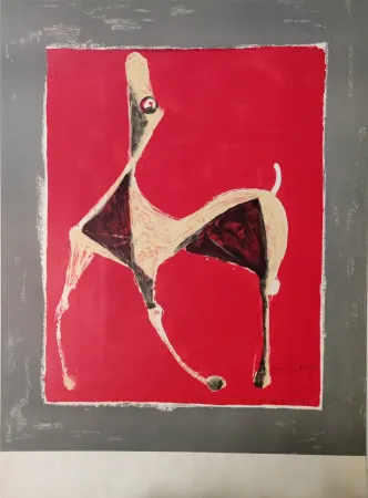 Non Tecnico Marini - Pferd auf rotem Grund