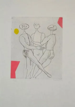 Acquaforte E Acquatinta Marini - Portfolio A-136 Giocolieri