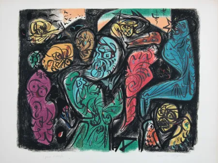 Litografia Masson - Astres et visages