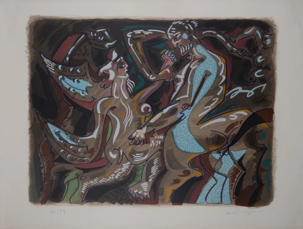 Litografia Masson - Atalante et le Centaure, circa 1970 - Hand-signed