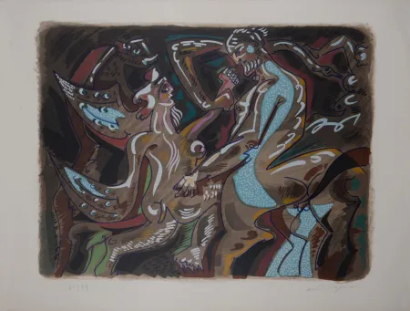 Litografia Masson - Atalante et le Centaure, circa 1970 - Hand-signed
