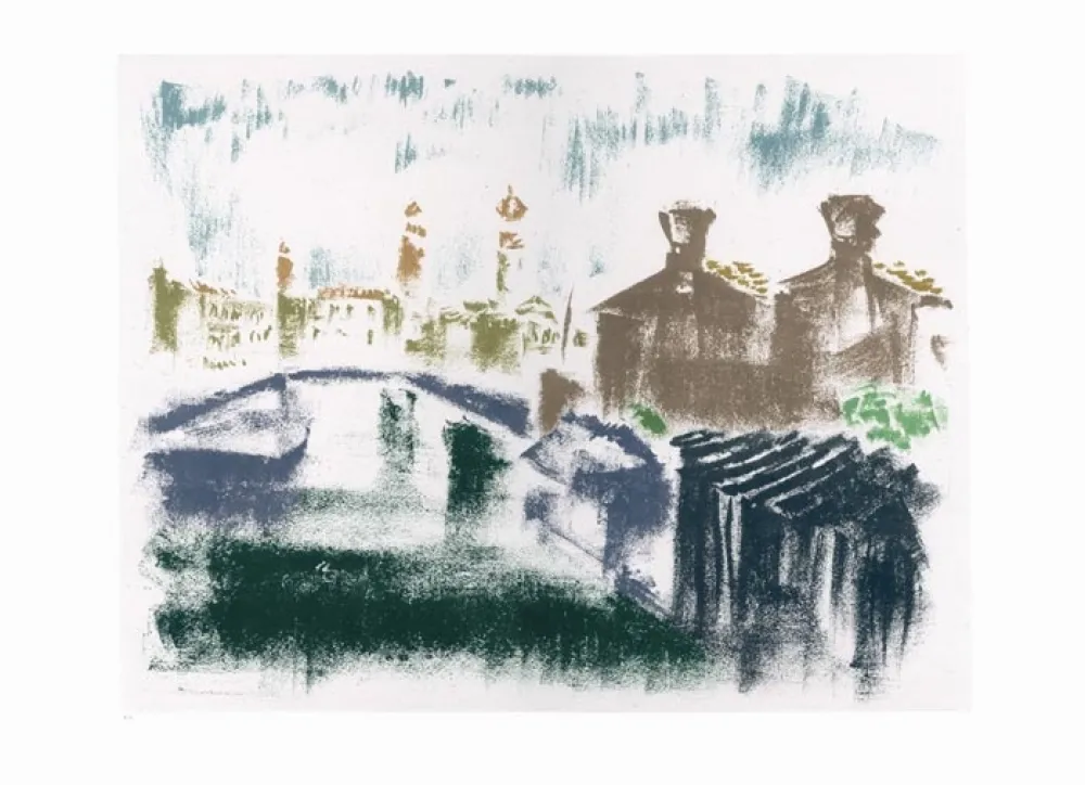 Litografia Masson - Canal à la Giudecca (Voyage à Venise)