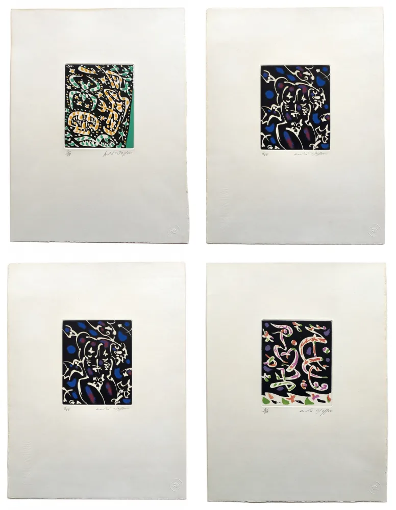 Acquaforte E Acquatinta Masson - Desnos: MINES DE RIEN. SUITE COMPLÈTE SIGNÉE À GRANDES MARGES (1957).