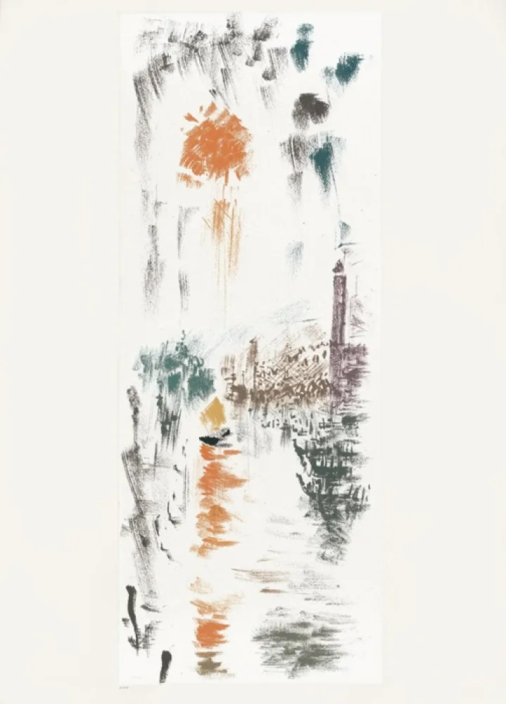 Litografia Masson - Le Bassin de St Marc (Voyage à Venise)