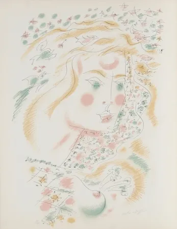 Litografia Masson - Le Philosophe au Papillon from Je Reve Portfolio