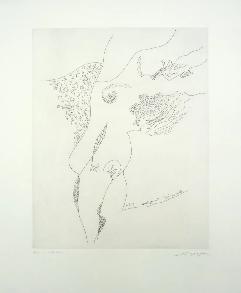 Acquaforte Masson - Le sein et l'oiseau