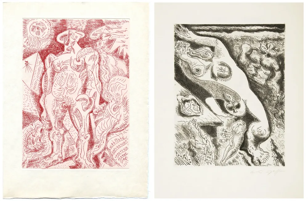 Libro Illustrato Masson - LE SEPTIÈME CHANT. 4 gravures originales (1974)