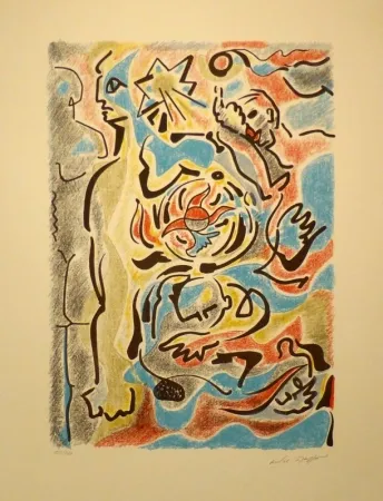 Litografia Masson - Omaggio a Michelangelo