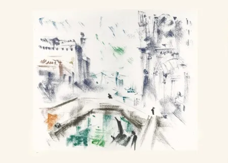 Litografia Masson - Un campo le matin (Voyage à Venise)