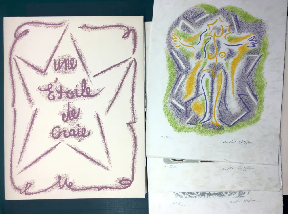 Libro Illustrato Masson - UNE ÉTOILE DE CRAIE. Seize lithographies originales signées d'André Masson