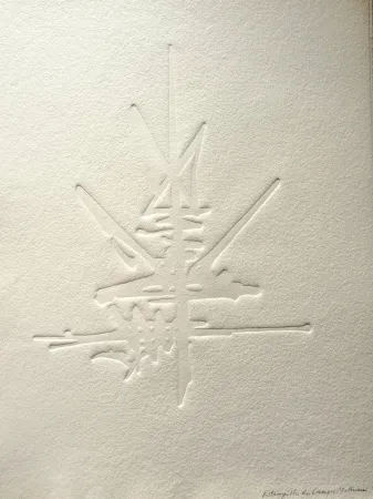 Non Tecnico Mathieu - Georges Mathieu (1921-2012) - Composition abstraite2, Estampille signee a la main 