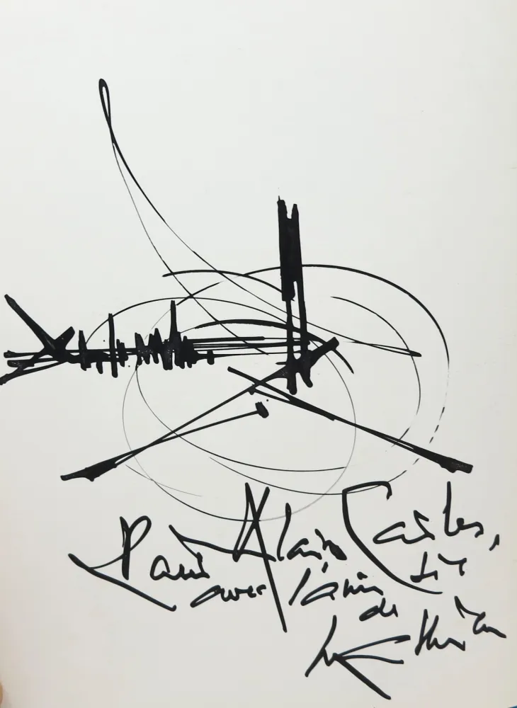 Non Tecnico Mathieu - Georges Mathieu (1921-2012). Encre et pinceau. Signé. 