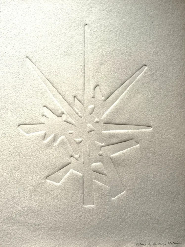 Rilievo Mathieu - Georges Mathieu (1921-2012) - Estampille signee a la main, '80-'90