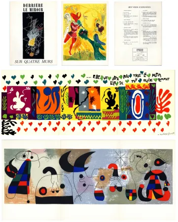 Libro Illustrato Matisse - DERRIÈRE LE MIROIR N° 36/37/38. SUR QUATRE MURS. Lithographies de Matisse, Miró, Chagall, Léger (1951)