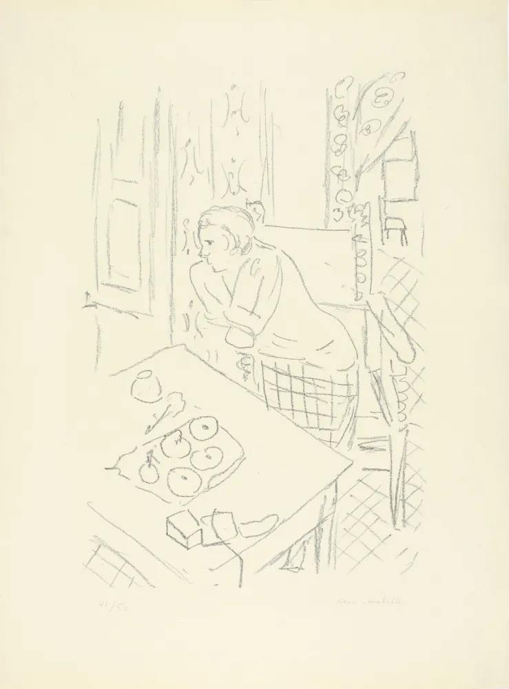 Litografia Matisse - Figure dans un intérieur