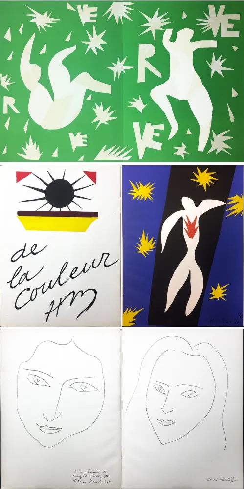 Libro Illustrato Matisse - LA CHUTE D'ICARE. Verve. Vol. IV, No. 13. DE LA COULEUR (1945)