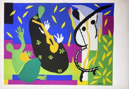 Litografia Matisse - LA TRISTESSE DU ROI. Lithographie sur vélin d'Arches (tirage original édité par Tériade, 1952)