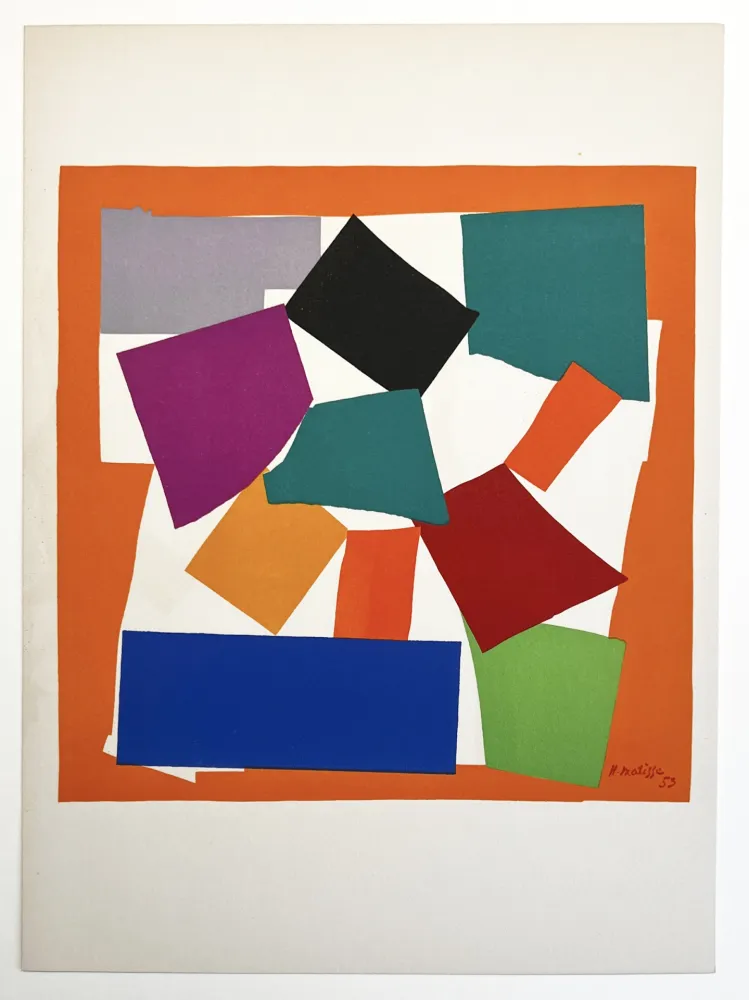 Litografia Matisse - L'ESCARGOT (1953). Lithographie d'après les papiers découpés. De luxe sur Arches.
