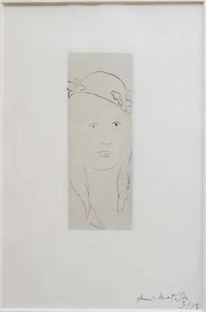 Incisione Matisse - Loulou au chapeau fleuri