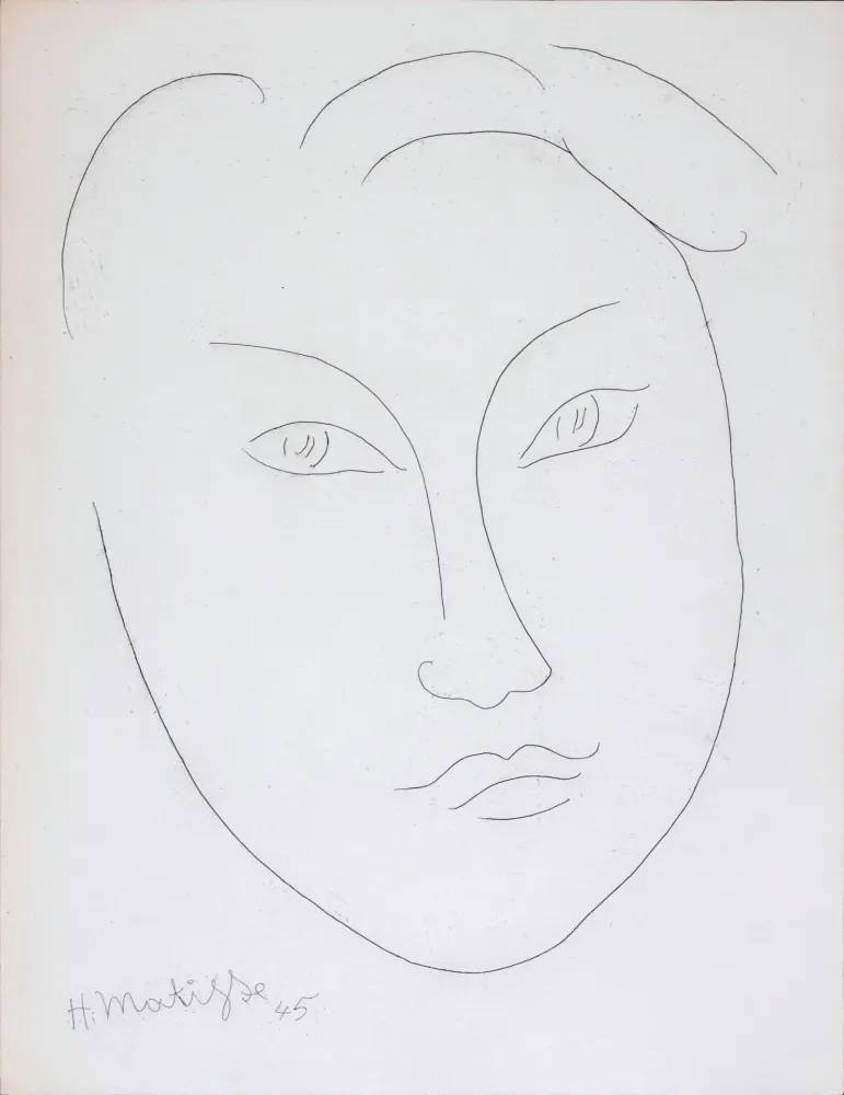 Acquaforte Matisse - Masque de jeune garçon, 1946