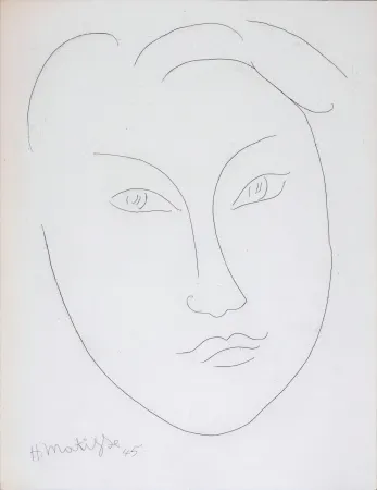 Acquaforte Matisse - Masque de jeune garçon, 1946