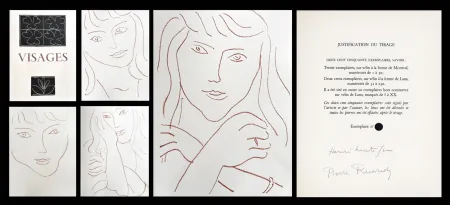 Libro Illustrato Matisse - P. Reverdy. VISAGES. 14 lithographies (1946)